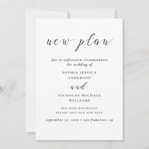 白黒の日付を変更する新モダンしい計画 セーブザデート