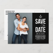 白黒の日付航海のはがきを保存する 案内ポストカード (正面/裏面)