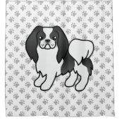 白黒の日本のチンコミック シャワーカーテン (正面)