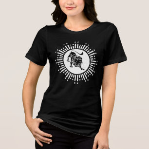 白黒の星とライオンのレオマーク トライブレンドTシャツ