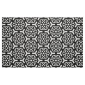 白黒の星と六角のパターン ファブリック (ファットクウォーター)