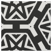 白黒の星と六角のパターン ファブリック (クローズアップ)