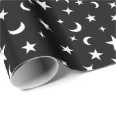 白黒の星と月 ラッピングペーパー (ロールコーナー)