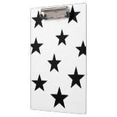 白黒の星のクリップボパーソナライズされたード クリップボード (左)