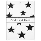 白黒の星のクリップボパーソナライズされたード クリップボード (裏面)