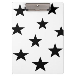 白黒の星のクリップボパーソナライズされたード クリップボード