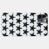 白黒の星の円の幾何学的パターン Case-Mate iPhoneケース (裏面(横))