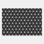 白黒の星型 ラッピングペーパーシート (正面)