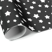白黒の星模様 ラッピングペーパー (ロールコーナー)