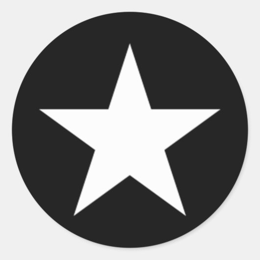 白黒の星 ラウンドシール (正面)