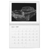 白黒の昨日の2012台の車 カレンダー (3月 2027)