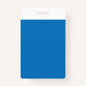 白黒の時計が付いた青い背景 バッジ (裏面)