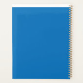 白黒の時計が付いた青い背景 プランナー手帳 (裏面)