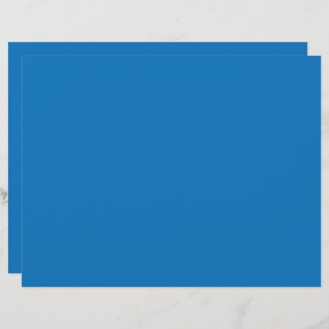 白黒の時計が付いた青い背景 レターヘッド (正面/裏面)