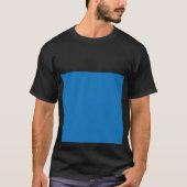 白黒の時計が付いた青い背景 Tシャツ (正面)