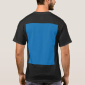 白黒の時計が付いた青い背景 Tシャツ (裏面)