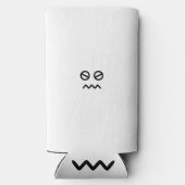 白黒の時計塔の写真 スリム缶クーラー (裏面)