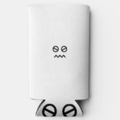 白黒の時計塔の写真 スリム缶クーラー (正面)