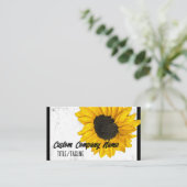 白黒の晴れた黄色いヒマワリ 名刺 (スタンド正面)