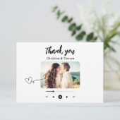 白黒の曲の再生リストの写真結婚の種類 サンキューカード (スタンド正面)