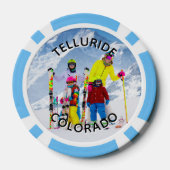 白黒の曲線の文字家族の写真 ポーカーチップ (裏面)