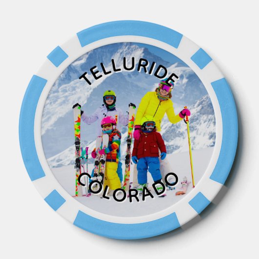 白黒の曲線の文字家族の写真 ポーカーチップ (裏面)