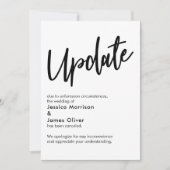 白黒の更新が取り消され結婚たアナウンス 招待状 (正面)
