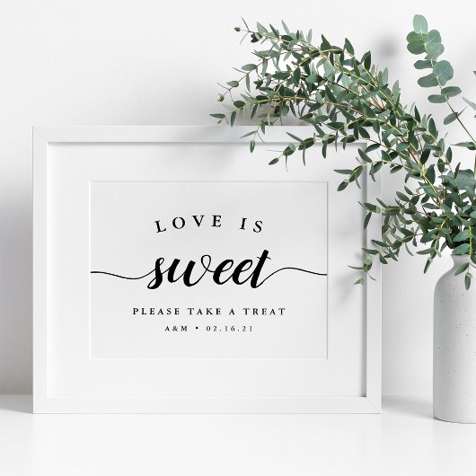 白黒の書のデザー結婚トサイン ポスター