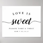 白黒の書のデザー結婚トサイン ポスター (正面)