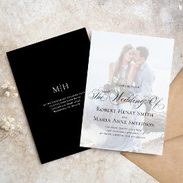 白黒の書エレガント跡の写真 招待状