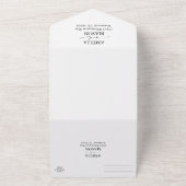 白黒の書エレガント跡の結婚文字 オールインワン招待状 (外側)