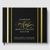 白黒の書エレガント道フォーマルの結婚数 ゲストブック (正面)