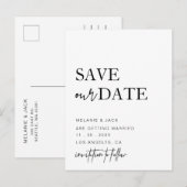 白黒の書シンプル跡の日付を保存 案内ポストカード (正面/裏面)