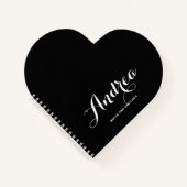 白黒の書パーソナライズされた跡 ノートブック (正面)