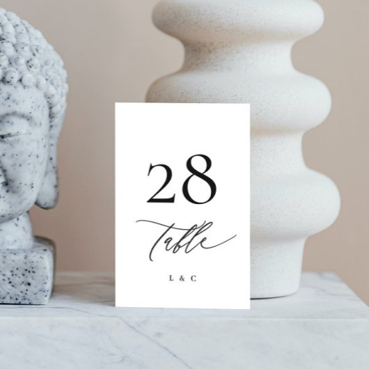 白黒の書モダン結婚書 テーブルナンバー