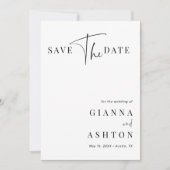 白黒の書モダン跡の結婚写真 セーブザデート (正面)