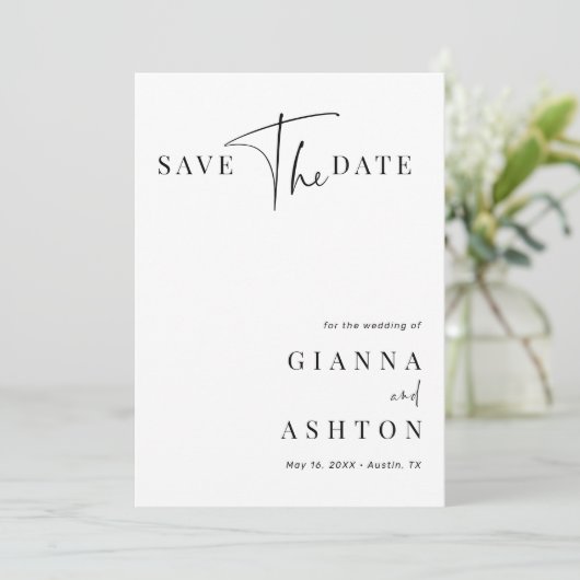 白黒の書モダン跡の結婚写真 セーブザデート (スタンド正面)