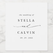 白黒の書モダン道結婚の ワインラベル (シングルラベル)