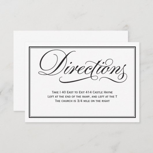 白黒の書結婚道の向き エンクロージャーカード (正面/裏面)