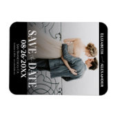 白黒の書跡の写真を保存 マグネット (横)