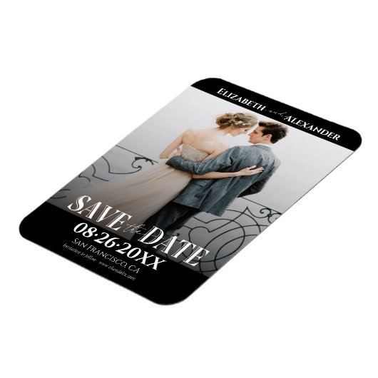 白黒の書跡の写真を保存 マグネット (左側)