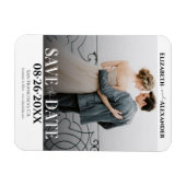 白黒の書跡の写真を保存 マグネット (横)