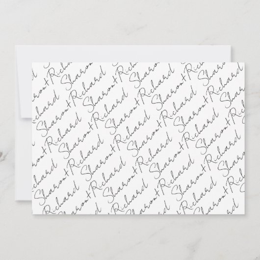 白黒の書跡3枚の写真コラージュ セーブザデート (裏面)