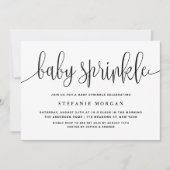 白黒の書道かわいらしベビー 招待状 (正面)