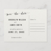 白黒の書道が日付はがきを保存 案内ポストカード (裏面)