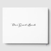 白黒の書道のスクリプトフォト結婚ズ ゲストブック (裏面)