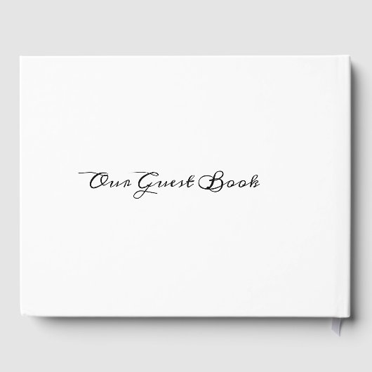 白黒の書道のスクリプトフォト結婚ズ ゲストブック (裏面)