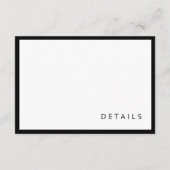 白黒の書道のモダン結婚詳細 エンクロージャーカード (裏面)