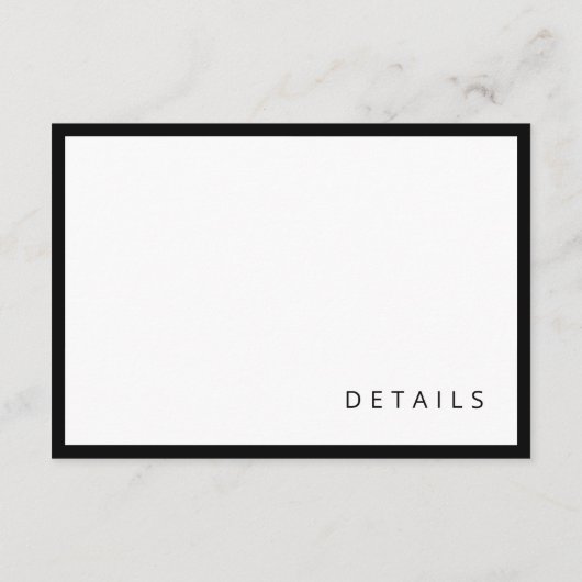 白黒の書道のモダン結婚詳細 エンクロージャーカード (裏面)