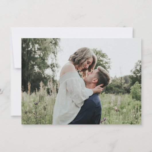 白黒の書道の写真日付カードを保存 セーブザデート (裏面)